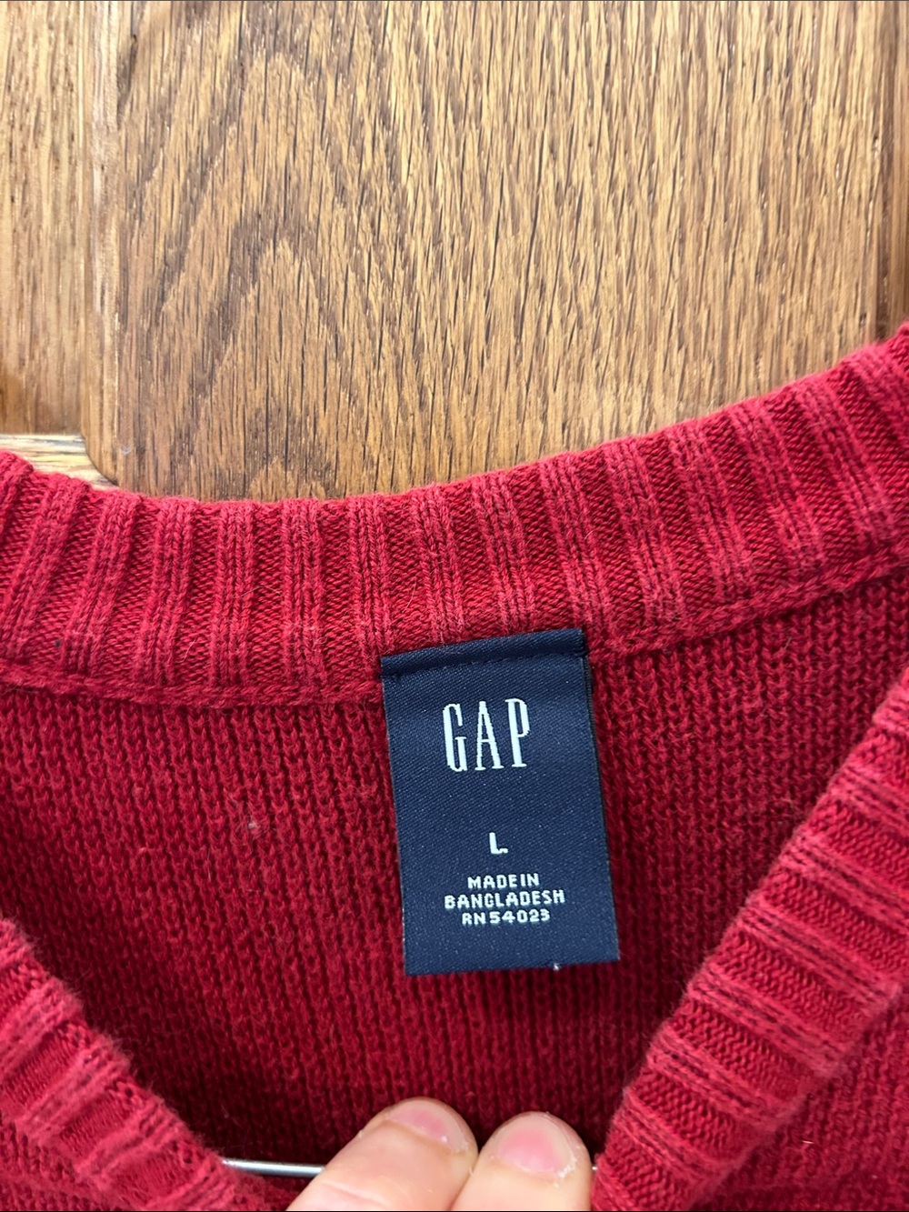 GAP Women's Crimson Red Crewneck Sweater image 3